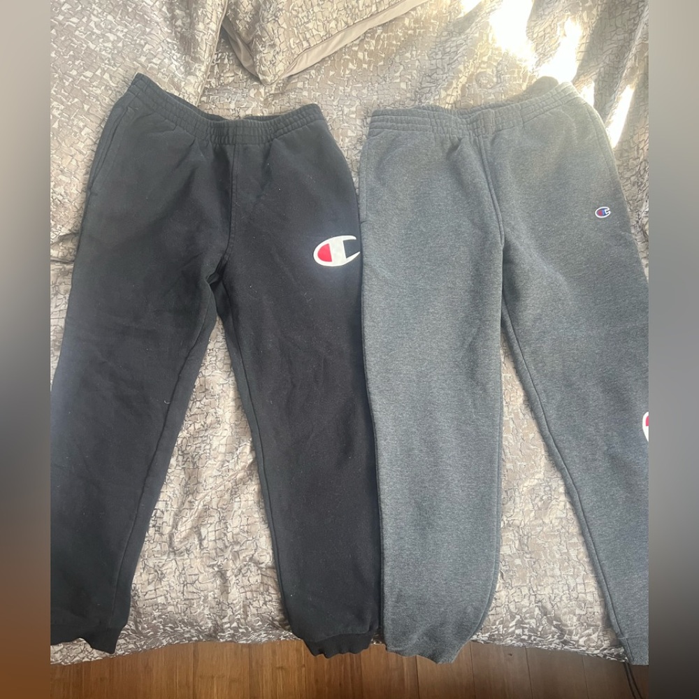 Champion Kids’ Bundle: Black & Gray Sweatpants Set — Size L